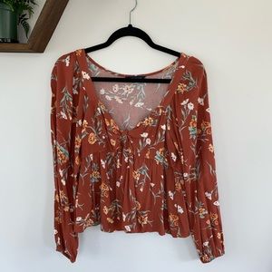 American eagle blouse with front tie